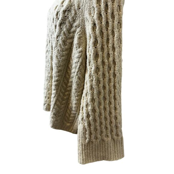 J.Crew Cotton-Blend Bouclé Cable Knit Sweater XL Wide Sleeve Fuzzy Soft - Picture 5 of 12